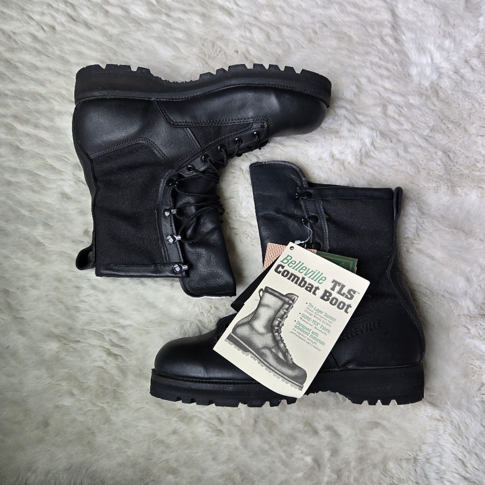 Belleville TLS Gore-Tex Black Tactical Combat Boots Steel Toed Boot Made in USA